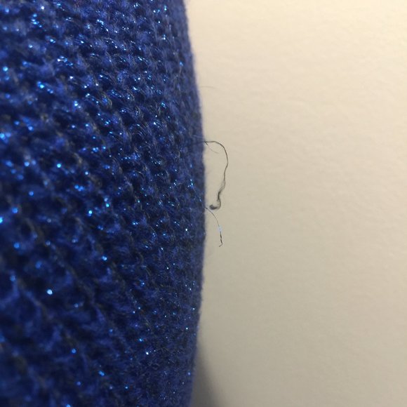 Size S American Apparel Blue Metallic Fisherman Sweater - Picture 12 of 15